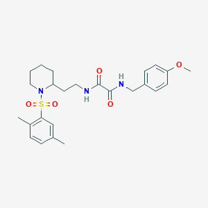 molecular formula C25H33N3O5S B3004780 N1-(2-(1-((2,5-二甲基苯基)磺酰基)哌啶-2-基)乙基)-N2-(4-甲氧基苄基)草酰胺 CAS No. 898426-55-6