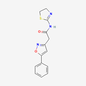 molecular formula C14H13N3O2S B3004786 N-(4,5-dihydrothiazol-2-yl)-2-(5-phenylisoxazol-3-yl)acetamide CAS No. 953152-63-1
