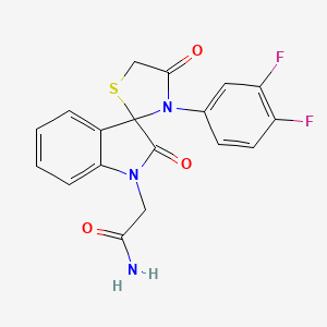 molecular formula C18H13F2N3O3S B3004790 2-(3'-(3,4-Difluorophenyl)-2,4'-dioxospiro[indoline-3,2'-thiazolidin]-1-yl)acetamide CAS No. 894563-04-3