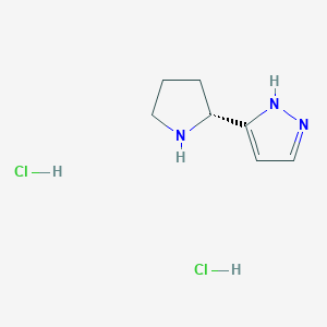 molecular formula C7H13Cl2N3 B3004806 5-[(2R)-Pyrrolidin-2-yl]-1H-pyrazole;dihydrochloride CAS No. 2411180-15-7