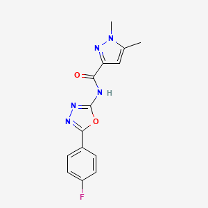 N-(5-(4-fluorophenyl)-1,3,4-oxadiazol-2-yl)-1,5-dimethyl-1H-pyrazole-3-carboxamide