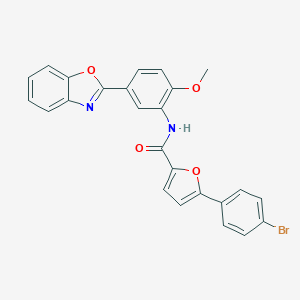 molecular formula C25H17BrN2O4 B300481 N-[5-(1,3-benzoxazol-2-yl)-2-methoxyphenyl]-5-(4-bromophenyl)-2-furamide 