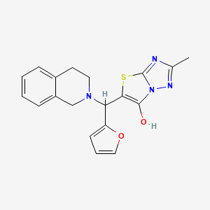 molecular formula C19H18N4O2S B3004815 5-((3,4-dihydroisoquinolin-2(1H)-yl)(furan-2-yl)methyl)-2-methylthiazolo[3,2-b][1,2,4]triazol-6-ol CAS No. 851970-12-2