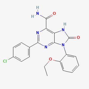 molecular formula C20H16ClN5O3 B3004832 2-(4-chlorophenyl)-9-(2-ethoxyphenyl)-8-oxo-8,9-dihydro-7H-purine-6-carboxamide CAS No. 900010-94-8