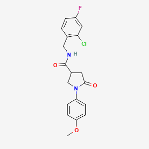 molecular formula C19H18ClFN2O3 B3004839 N-(2-chloro-4-fluorobenzyl)-1-(4-methoxyphenyl)-5-oxopyrrolidine-3-carboxamide CAS No. 1252896-51-7