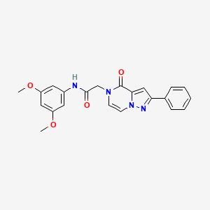 molecular formula C22H20N4O4 B3004840 N-(3,5-dimethoxyphenyl)-2-(4-oxo-2-phenylpyrazolo[1,5-a]pyrazin-5(4H)-yl)acetamide CAS No. 941893-92-1