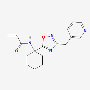 molecular formula C17H20N4O2 B3004842 N-[1-[3-(Pyridin-3-ylmethyl)-1,2,4-oxadiazol-5-yl]cyclohexyl]prop-2-enamide CAS No. 2305448-34-2