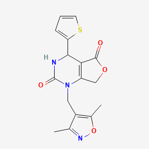 molecular formula C16H15N3O4S B3004843 1-[(3,5-二甲基异恶唑-4-基)甲基]-4-(2-噻吩基)-4,7-二氢呋喃[3,4-d]嘧啶-2,5(1H,3H)-二酮 CAS No. 2109452-33-5