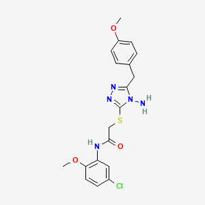 molecular formula C19H20ClN5O3S B3004845 2-((4-amino-5-(4-methoxybenzyl)-4H-1,2,4-triazol-3-yl)thio)-N-(5-chloro-2-methoxyphenyl)acetamide CAS No. 899965-38-9