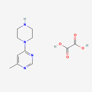 molecular formula C11H16N4O4 B3004846 4-甲基-6-(哌嗪-1-基)嘧啶；草酸 CAS No. 1309976-18-8