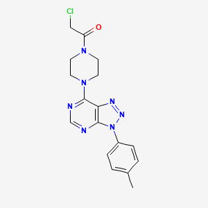 molecular formula C17H18ClN7O B3004850 2-chloro-1-(4-(3-(p-tolyl)-3H-[1,2,3]triazolo[4,5-d]pyrimidin-7-yl)piperazin-1-yl)ethanone CAS No. 920219-25-6