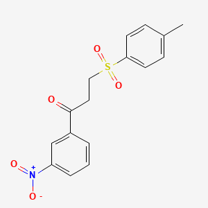 molecular formula C16H15NO5S B3004860 3-[(4-Methylphenyl)sulfonyl]-1-(3-nitrophenyl)-1-propanone CAS No. 477334-54-6