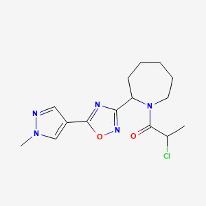 2-Chloro-1-[2-[5-(1-methylpyrazol-4-yl)-1,2,4-oxadiazol-3-yl]azepan-1-yl]propan-1-one