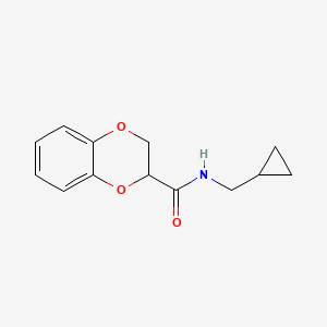 molecular formula C13H15NO3 B3004869 N-(cyclopropylmethyl)-2,3-dihydrobenzo[b][1,4]dioxine-2-carboxamide CAS No. 1050556-59-6