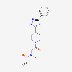 molecular formula C19H23N5O2 B3004870 N-Methyl-N-[2-oxo-2-[4-(3-phenyl-1H-1,2,4-triazol-5-yl)piperidin-1-yl]ethyl]prop-2-enamide CAS No. 2198357-54-7