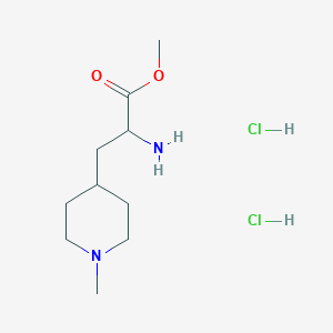molecular formula C10H22Cl2N2O2 B3004882 Methyl 2-amino-3-(1-methylpiperidin-4-yl)propanoate;dihydrochloride CAS No. 2567498-14-8