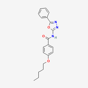 4-(pentyloxy)-N-(5-phenyl-1,3,4-oxadiazol-2-yl)benzamide