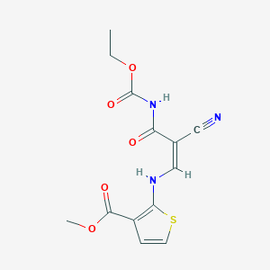 molecular formula C13H13N3O5S B3004900 methyl 2-({(Z)-2-cyano-3-[(ethoxycarbonyl)amino]-3-oxo-1-propenyl}amino)-3-thiophenecarboxylate CAS No. 338750-49-5