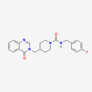 molecular formula C22H23FN4O2 B3004902 N-[(4-Fluorophenyl)methyl]-4-[(4-oxoquinazolin-3-yl)methyl]piperidine-1-carboxamide CAS No. 2380188-14-5