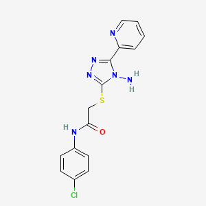 molecular formula C15H13ClN6OS B3004909 2-[(4-amino-5-pyridin-2-yl-1,2,4-triazol-3-yl)sulfanyl]-N-(4-chlorophenyl)acetamide CAS No. 880804-18-2