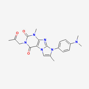 molecular formula C20H22N6O3 B3004916 8-[4-(dimethylamino)phenyl]-1,7-dimethyl-3-(2-oxopropyl)-1H-imidazo[2,1-f]purine-2,4(3H,8H)-dione CAS No. 929810-90-2
