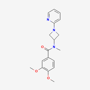 molecular formula C18H21N3O3 B3004918 3,4-Dimethoxy-N-methyl-N-(1-pyridin-2-ylazetidin-3-yl)benzamide CAS No. 2415632-49-2