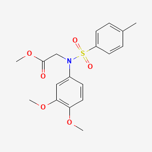 molecular formula C18H21NO6S B3004922 甲基 N-(3,4-二甲氧基苯基)-N-[(4-甲基苯基)磺酰基]甘氨酸酯 CAS No. 359027-98-8