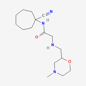 molecular formula C16H28N4O2 B3004930 N-(1-cyanocycloheptyl)-2-{[(4-methylmorpholin-2-yl)methyl]amino}acetamide CAS No. 1375973-94-6