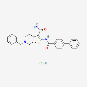 2-([1,1'-Biphenyl]-4-ylcarboxamido)-6-benzyl-4,5,6,7-tetrahydrothieno[2,3-c]pyridine-3-carboxamide hydrochloride