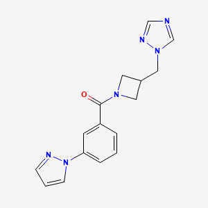 (3-((1H-1,2,4-triazol-1-yl)methyl)azetidin-1-yl)(3-(1H-pyrazol-1-yl)phenyl)methanone