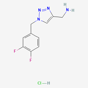 molecular formula C10H11ClF2N4 B3004938 [1-[(3,4-Difluorophenyl)methyl]triazol-4-yl]methanamine;hydrochloride CAS No. 2310159-01-2