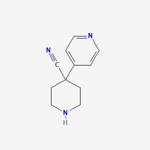 molecular formula C11H13N3 B3004939 4-Piperidinecarbonitrile, 4-(4-pyridinyl)- CAS No. 756452-70-7