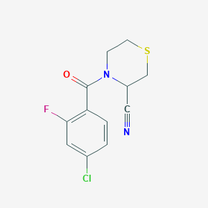 molecular formula C12H10ClFN2OS B3004941 4-(4-Chloro-2-fluorobenzoyl)thiomorpholine-3-carbonitrile CAS No. 2094872-19-0
