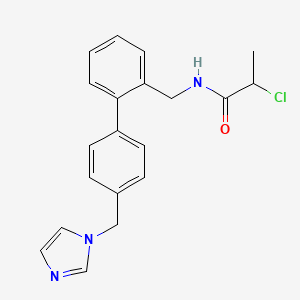 2-Chloro-N-[[2-[4-(imidazol-1-ylmethyl)phenyl]phenyl]methyl]propanamide