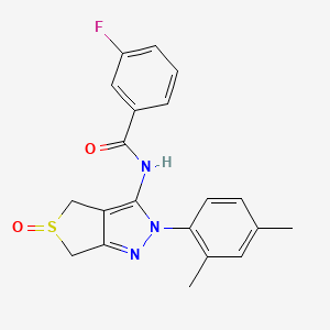 N-[2-(2,4-dimethylphenyl)-5-oxo-4,6-dihydrothieno[3,4-c]pyrazol-3-yl]-3-fluorobenzamide
