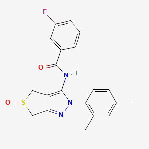 molecular formula C20H18FN3O2S B3004946 N-[2-(2,4-dimethylphenyl)-5-oxo-4,6-dihydrothieno[3,4-c]pyrazol-3-yl]-3-fluorobenzamide CAS No. 1007550-67-5