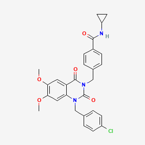 4-((1-(4-chlorobenzyl)-6,7-dimethoxy-2,4-dioxo-1,2-dihydroquinazolin-3(4H)-yl)methyl)-N-cyclopropylbenzamide