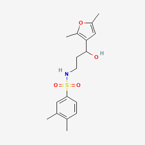 molecular formula C17H23NO4S B3004953 N-(3-(2,5-dimethylfuran-3-yl)-3-hydroxypropyl)-3,4-dimethylbenzenesulfonamide CAS No. 1421513-20-3