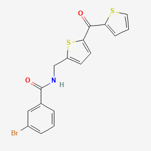 molecular formula C17H12BrNO2S2 B3004956 3-bromo-N-((5-(thiophene-2-carbonyl)thiophen-2-yl)methyl)benzamide CAS No. 1421449-46-8