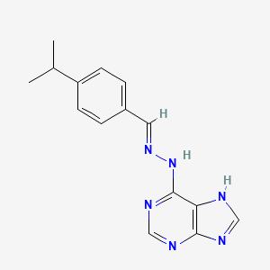 molecular formula C15H16N6 B3004958 (E)-6-(2-(4-isopropylbenzylidene)hydrazinyl)-9H-purine CAS No. 537667-32-6