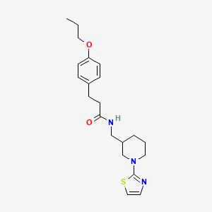 molecular formula C21H29N3O2S B3004960 3-(4-propoxyphenyl)-N-((1-(thiazol-2-yl)piperidin-3-yl)methyl)propanamide CAS No. 1795458-80-8