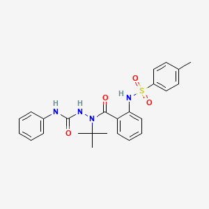 molecular formula C25H28N4O4S B3004961 2-(tert-butyl)-2-(2-{[(4-methylphenyl)sulfonyl]amino}benzoyl)-N-phenyl-1-hydrazinecarboxamide CAS No. 866009-78-1