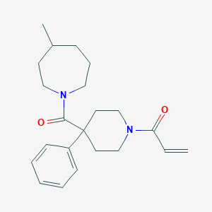molecular formula C22H30N2O2 B3004964 1-[4-(4-Methylazepane-1-carbonyl)-4-phenylpiperidin-1-yl]prop-2-en-1-one CAS No. 2197521-74-5