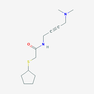 2-(cyclopentylsulfanyl)-N-[4-(dimethylamino)but-2-yn-1-yl]acetamide