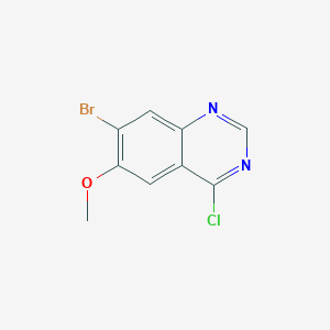 molecular formula C9H6BrClN2O B3004986 7-溴-4-氯-6-甲氧基喹唑啉 CAS No. 1256955-34-6