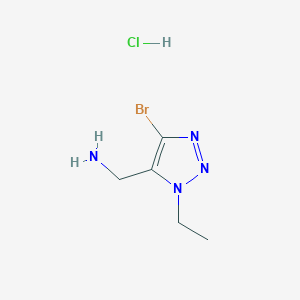 molecular formula C5H10BrClN4 B3005001 (5-溴-3-乙基三唑-4-基)甲胺；盐酸盐 CAS No. 2248401-80-9