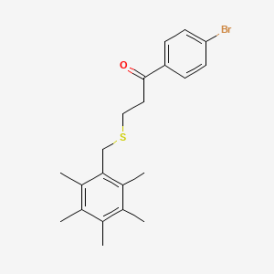 molecular formula C21H25BrOS B3005011 1-(4-Bromophenyl)-3-[(2,3,4,5,6-pentamethylbenzyl)sulfanyl]-1-propanone CAS No. 882749-14-6