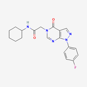 N-cyclohexyl-2-(1-(4-fluorophenyl)-4-oxo-1H-pyrazolo[3,4-d]pyrimidin-5(4H)-yl)acetamide
