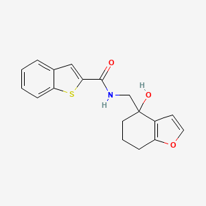 molecular formula C18H17NO3S B3005013 N-((4-hydroxy-4,5,6,7-tetrahydrobenzofuran-4-yl)methyl)benzo[b]thiophene-2-carboxamide CAS No. 2319640-97-4