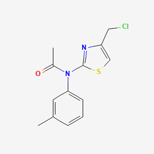 molecular formula C13H13ClN2OS B3005014 N-[4-(chloromethyl)-1,3-thiazol-2-yl]-N-(3-methylphenyl)acetamide CAS No. 756859-01-5